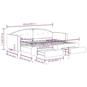 Válenda s přistýlkou a zásuvkami tmavě zelená 80 x 200 cm samet - obrázek 9