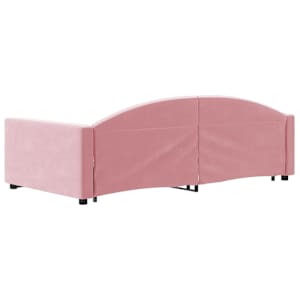 Válenda s přistýlkou a zásuvkami růžová 90 x 200 cm samet - obrázek 5