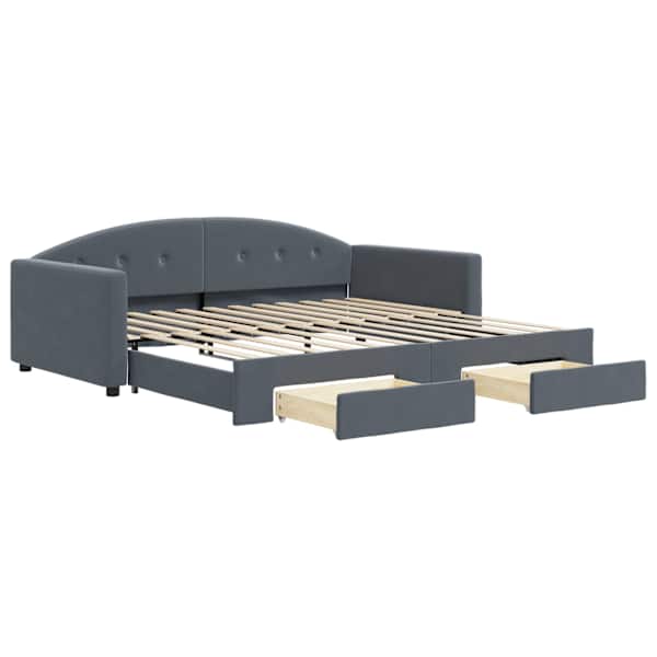 vidaXL diivanvoodi v&auml;ljat&otilde;mmatav ja sahtlitega madratsita, 100x200 cm