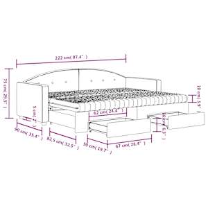 Válenda s přistýlkou a zásuvkami růžová 80 x 200 cm samet - obrázek 13