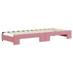 Válenda s přistýlkou a zásuvkami růžová 80 x 200 cm samet - obrázek 5