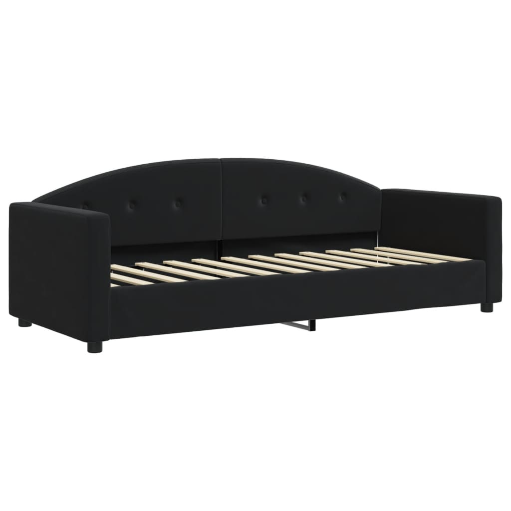 vidaXL Slaapbank met onderschuifbed en lades 80x200 cm fluweel zwart, foto 4