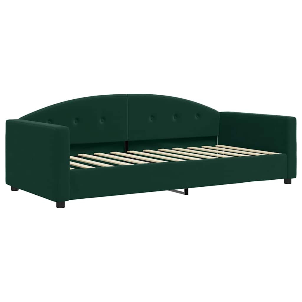 vidaXL Slaapbank onderschuifbed en lades 90x200 cm fluweel donkergroen groen, foto 4