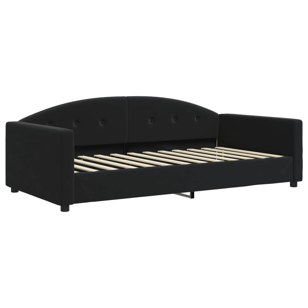 vidaXL Slaapbank met onderschuifbed en lades 100x200 cm fluweel zwart, foto 4