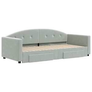 vidaXL Daybed with Trundle&Drawers without Mattress Light Grey 90x190 cm Single