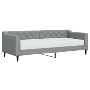Válenda s matrací světle šedá 80 x 200 cm textil - obrázek 2
