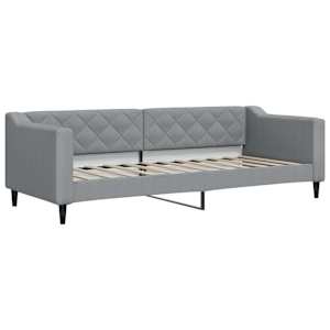 Válenda s matrací světle šedá 80 x 200 cm textil - obrázek 3