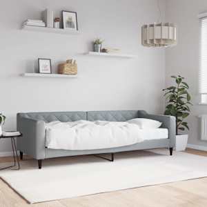 Válenda s matrací světle šedá 80 x 200 cm textil - obrázek 1