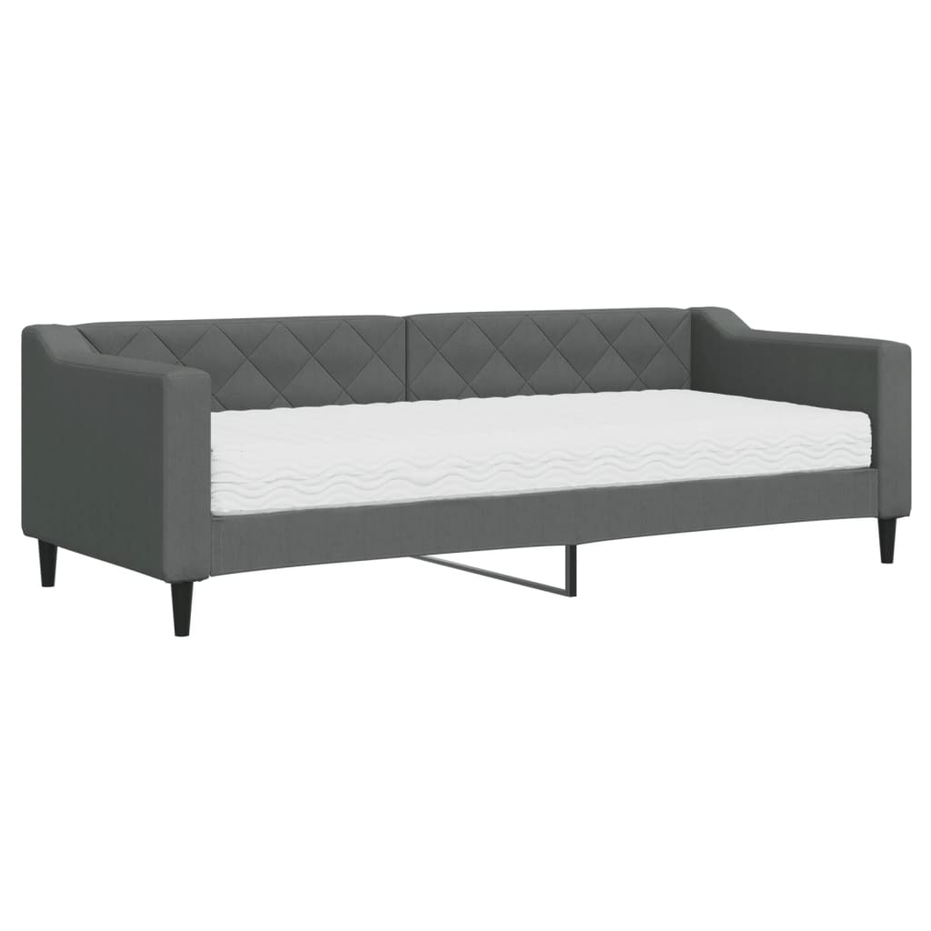 vidaXL Slaapbank met matras 80x200 cm stof donkergrijs grijs, foto 3