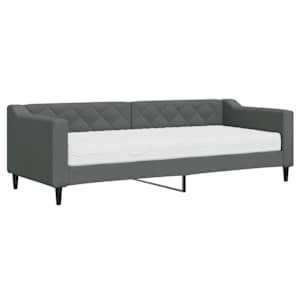 Válenda s matrací tmavě šedá 80 x 200 cm textil - obrázek 2