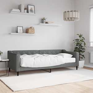 Válenda s matrací tmavě šedá 80 x 200 cm textil - obrázek 1