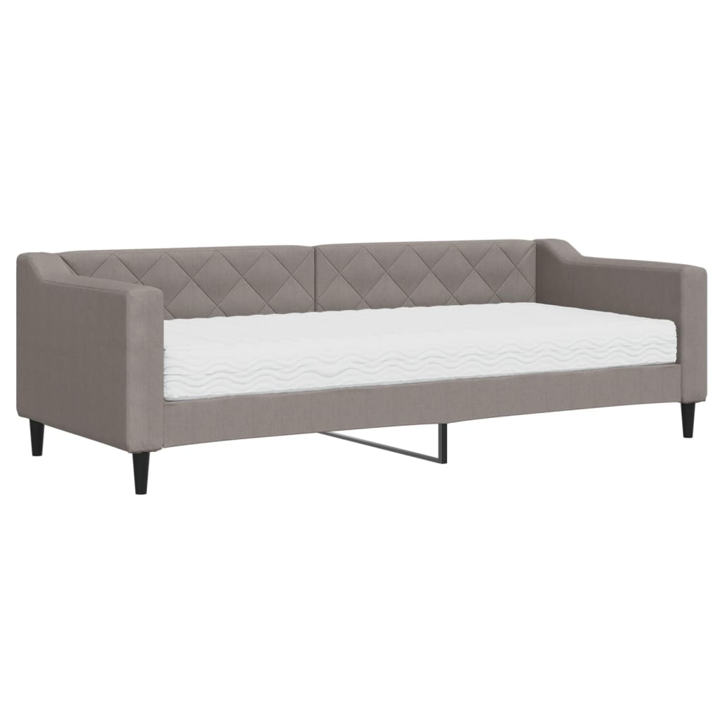 vidaXL Slaapbank met matras 80x200 cm stof taupe, foto 3