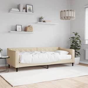 Válenda s matrací krémová 80 x 200 cm textil - obrázek 1