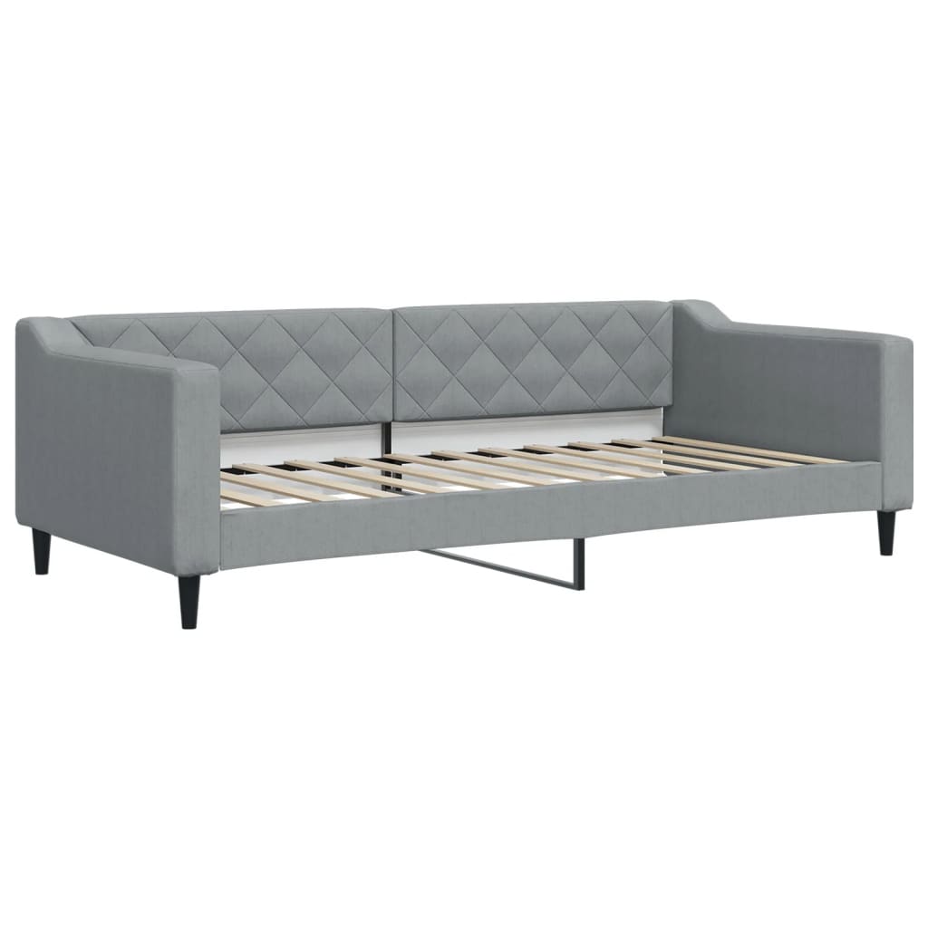 vidaXL világosszürke szövet kanapéágy matraccal 90x200 cm