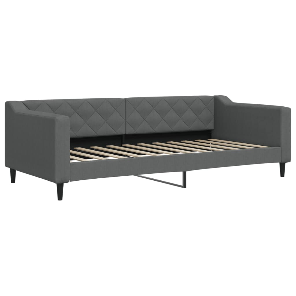 vidaXL Slaapbank met matras 90x200 cm stof donkergrijs afbeelding