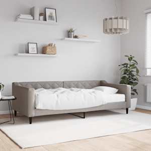 Válenda s matrací taupe 90 x 200 cm textil - obrázek 1