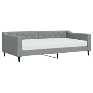 Válenda s matrací světle šedá 100 x 200 cm textil - obrázek 2