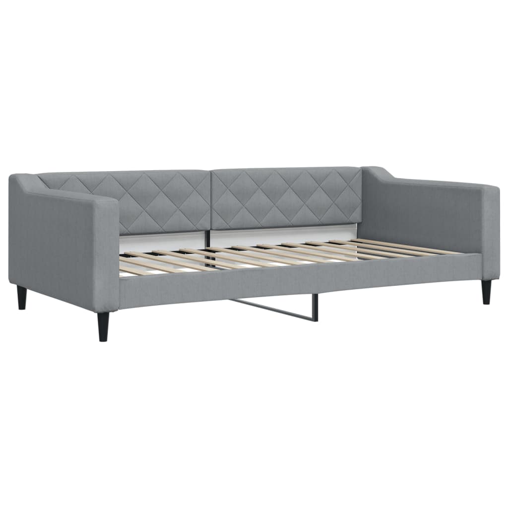 vidaXL Slaapbank met matras 100x200 cm stof lichtgrijs afbeelding