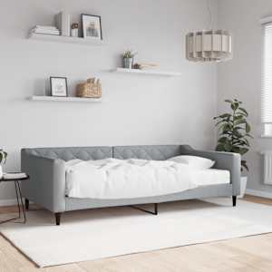 Válenda s matrací světle šedá 100 x 200 cm textil - obrázek 1
