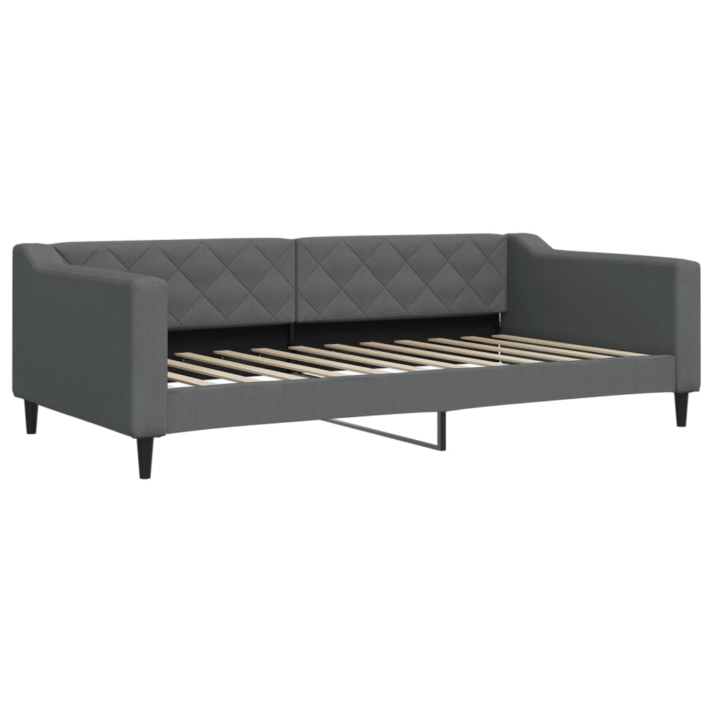 vidaXL Slaapbank met matras 100x200 cm stof donkergrijs afbeelding