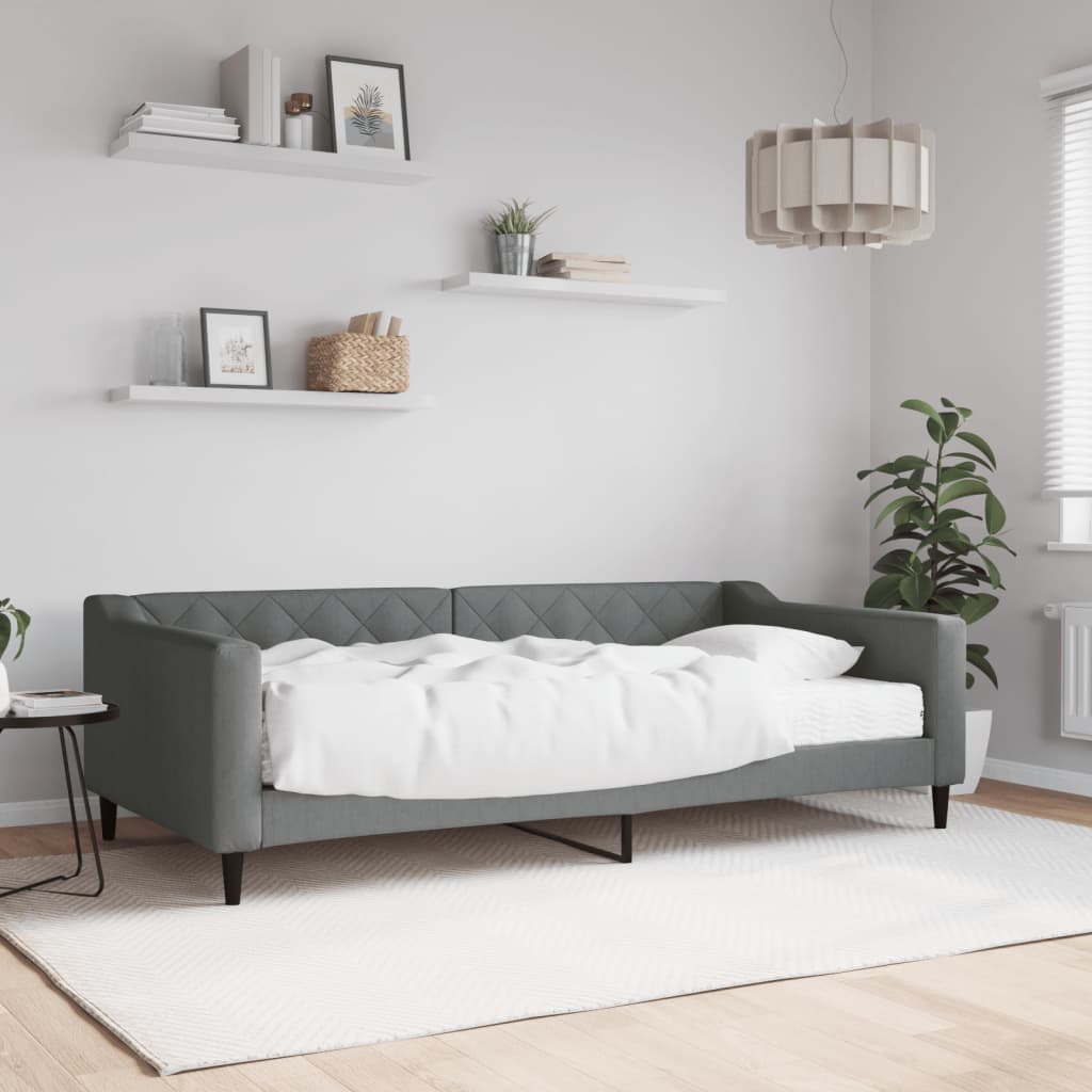 vidaXL daybed med madras 100x200 cm stof mørkegrå