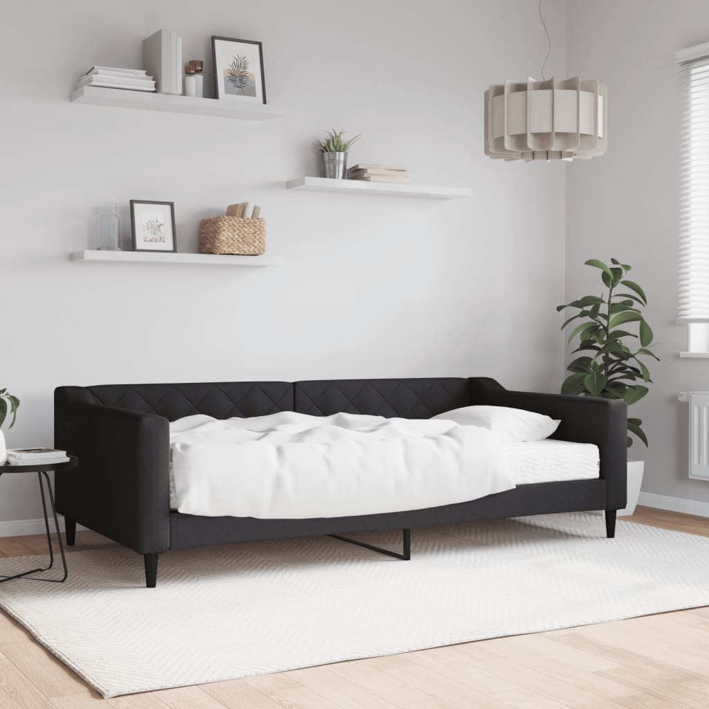 vidaXL daybed med madras 100x200 cm stof sort