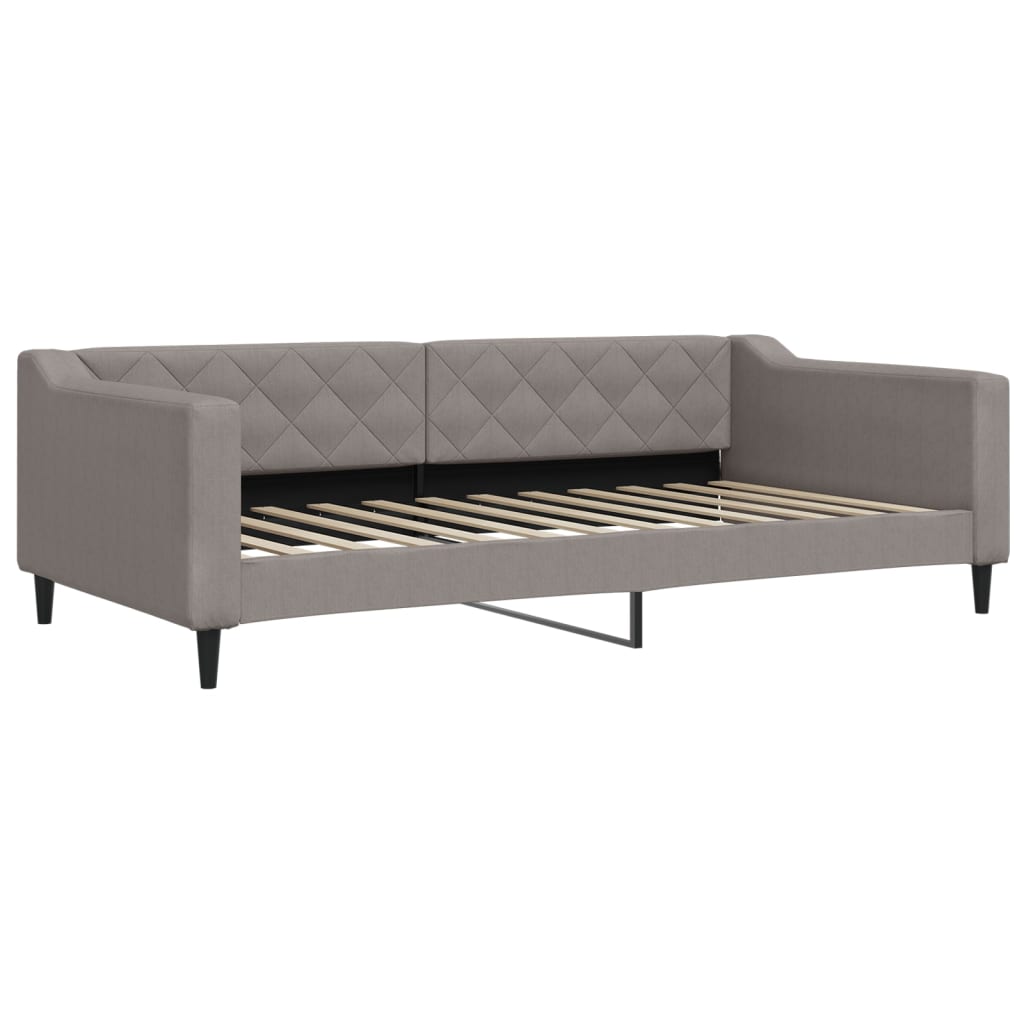 vidaXL Slaapbank met matras 100x200 cm stof taupe afbeelding