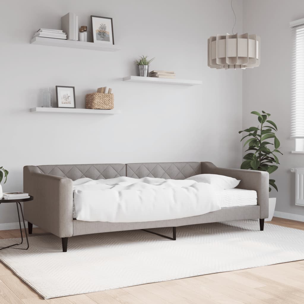 vidaXL daybed med madras 100x200 cm stof gråbrun