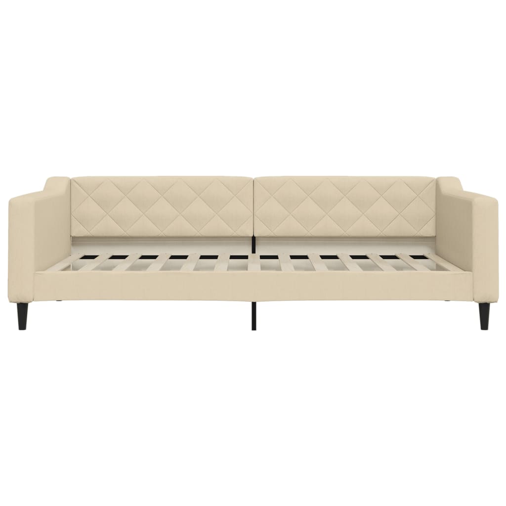 vidaXL Slaapbank met matras 100x200 cm stof crèmekleurig, foto 4