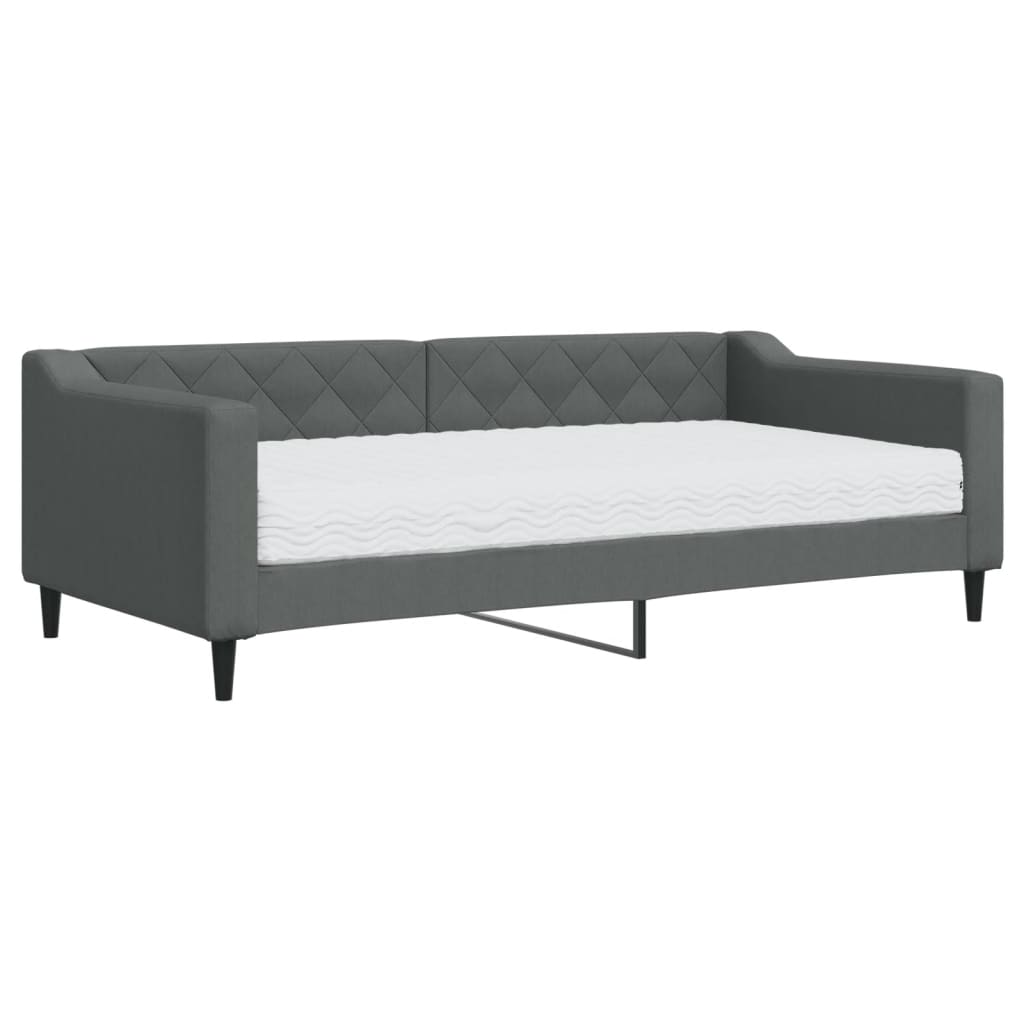 vidaXL Slaapbank met matras 90x190 cm stof donkergrijs grijs, foto 3