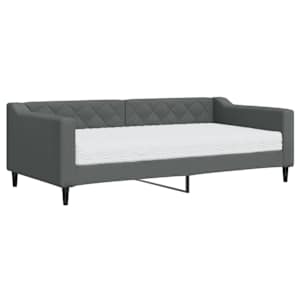 Válenda s matrací tmavě šedá 90 x 190 cm textil - obrázek 2