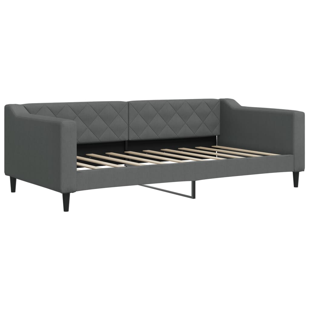 vidaXL Slaapbank met matras 90x190 cm stof donkergrijs grijs, foto 2