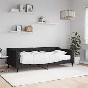 Válenda s matrací černá 90 x 190 cm textil - obrázek 1