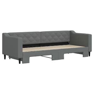 Válenda s přistýlkou tmavě šedá 80 x 200 cm textil - obrázek 3