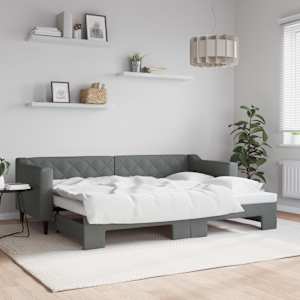 Válenda s přistýlkou tmavě šedá 80 x 200 cm textil - obrázek 1
