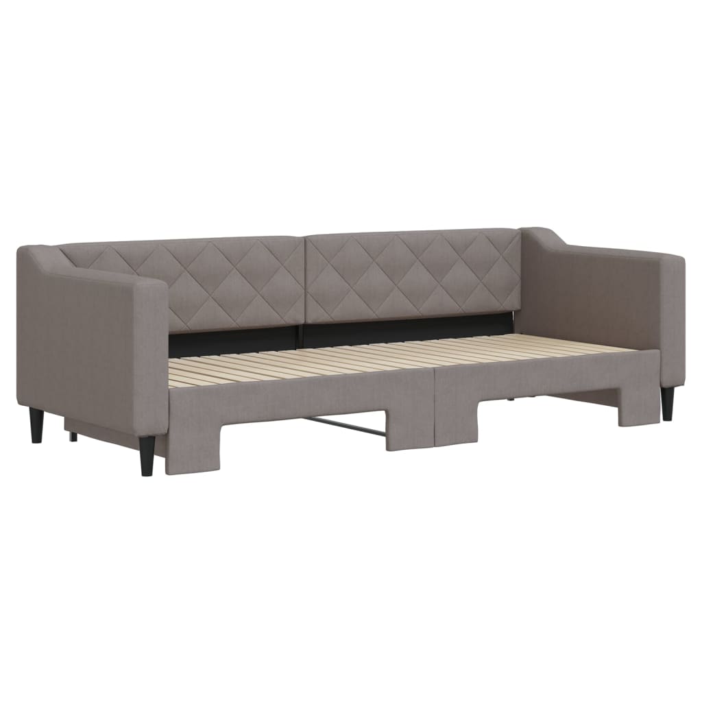 vidaXL Slaapbank met onderschuifbed 80x200 cm stof taupe, foto 2
