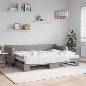 Válenda s přistýlkou taupe 80 x 200 cm textil - obrázek 1