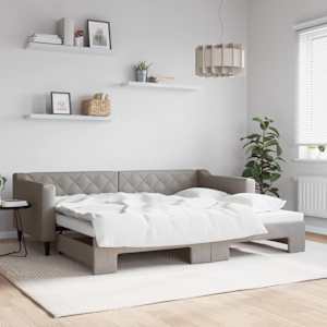 Válenda s přistýlkou taupe 90 x 200 cm textil - obrázek 1