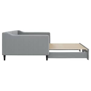 Válenda s přistýlkou světle šedá 100 x 200 cm textil - obrázek 8