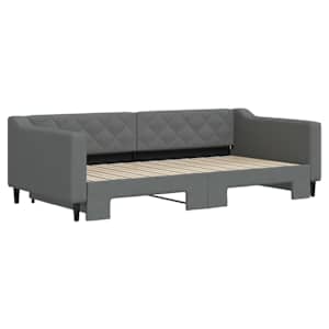 Válenda s přistýlkou tmavě šedá 100 x 200 cm textil - obrázek 3