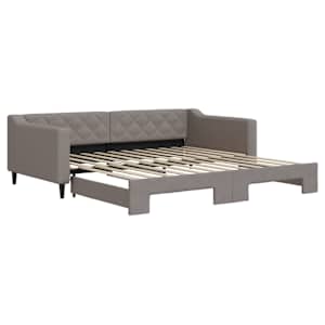 Válenda s přistýlkou taupe 100 x 200 cm textil - obrázek 2