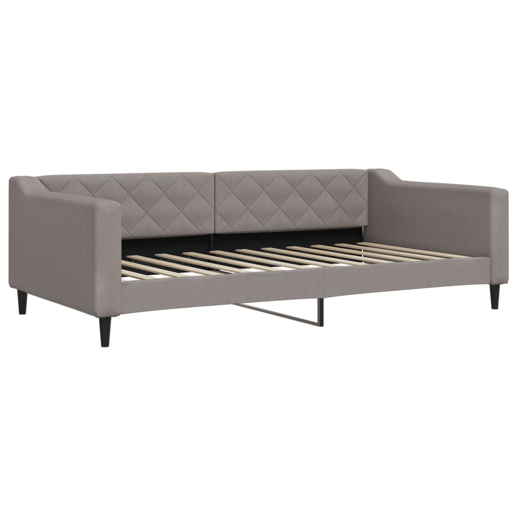 vidaXL Slaapbank met onderschuifbed 100x200 cm stof taupe, foto 4