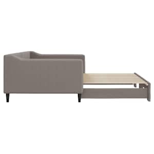 Válenda s přistýlkou taupe 100 x 200 cm textil - obrázek 8