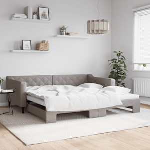 Válenda s přistýlkou taupe 100 x 200 cm textil - obrázek 1