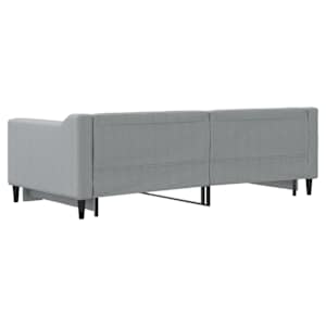 Válenda s přistýlkou světle šedá 90 x 190 cm textil - obrázek 9