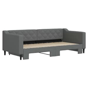 Válenda s přistýlkou tmavě šedá 90 x 190 cm textil - obrázek 3