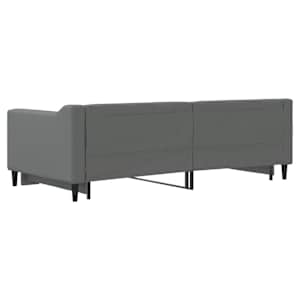 Válenda s přistýlkou tmavě šedá 90 x 190 cm textil - obrázek 9