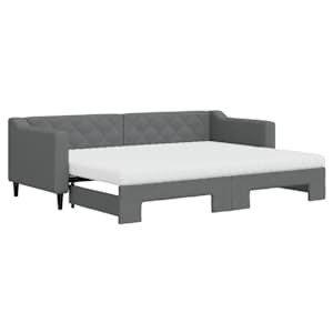 Válenda s přistýlkou a matracemi tmavě šedá 80 x 200 cm textil - obrázek 2