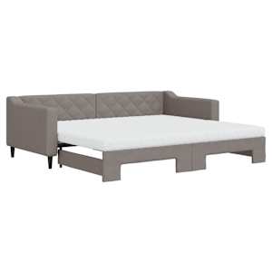 Válenda s přistýlkou a matracemi taupe 90 x 200 cm textil - obrázek 2