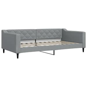 Válenda s přistýlkou a matracemi světle šedá 100x200 cm textil - obrázek 4